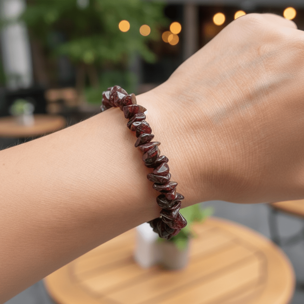 Bracelet oeil de taureau Afrique du Sud A (perles baroques) - La Boite à Cailloux