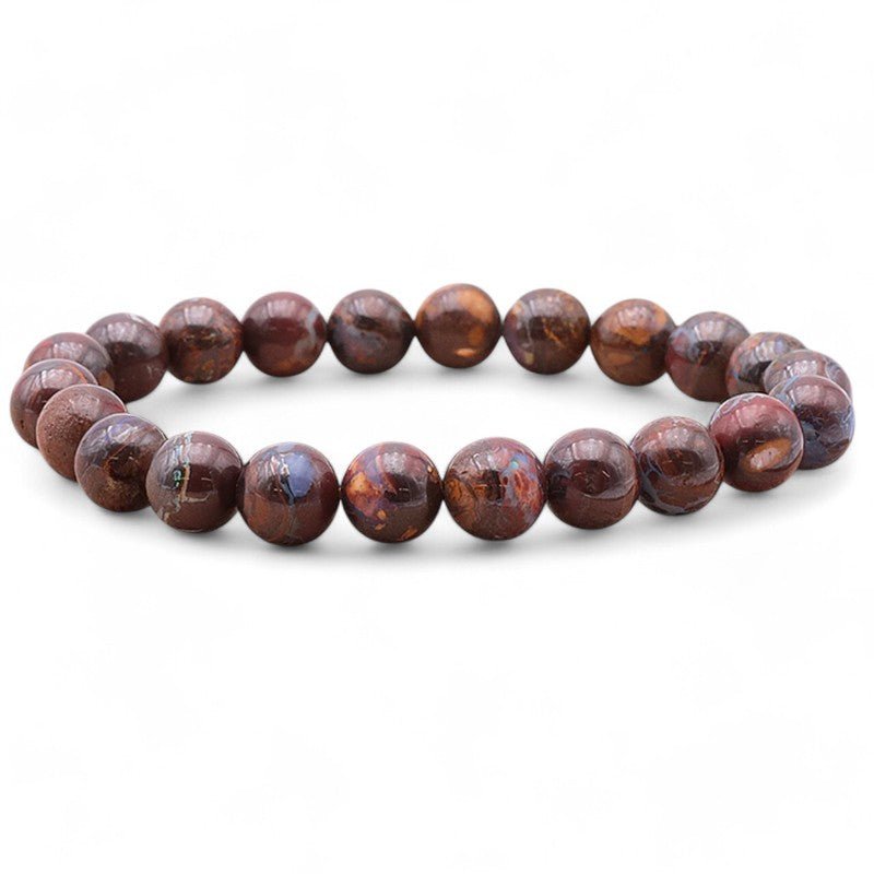 Bracelet Opale Boulder Australie A+ (boules 8 - 9mm) - La Boite à Cailloux