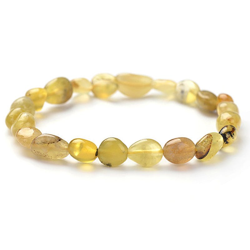Bracelet opale jaune Mexique A (grains 5 - 7mm) - La Boite à Cailloux