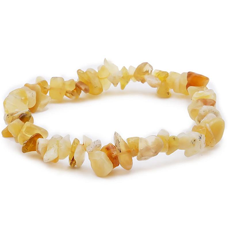 Bracelet opale jaune Mexique A (perles baroques) - La Boite à Cailloux
