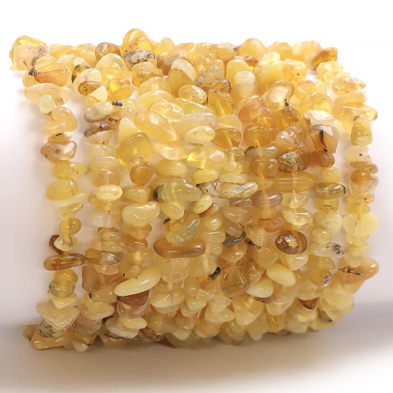 Bracelet opale jaune Mexique A (perles baroques) - La Boite à Cailloux