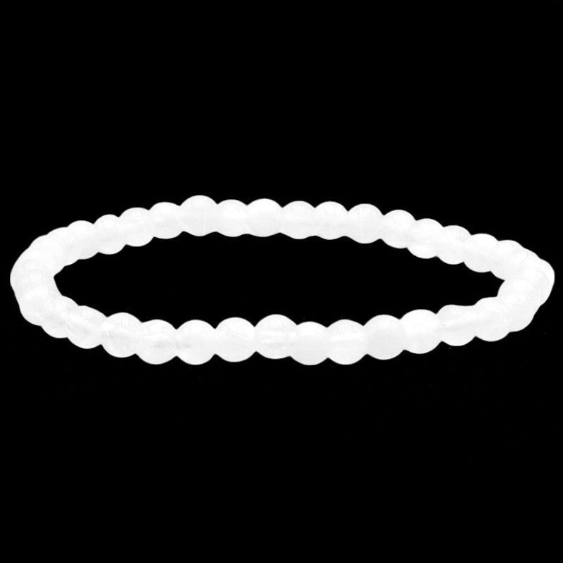Bracelet pierre de lune arc en ciel Inde A (péristérite) boules 3 - 4mm - La Boite à Cailloux