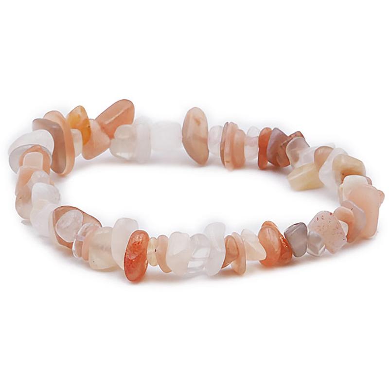 Bracelet pierre de lune multicolore Inde A+ (perles baroques) - La Boite à Cailloux