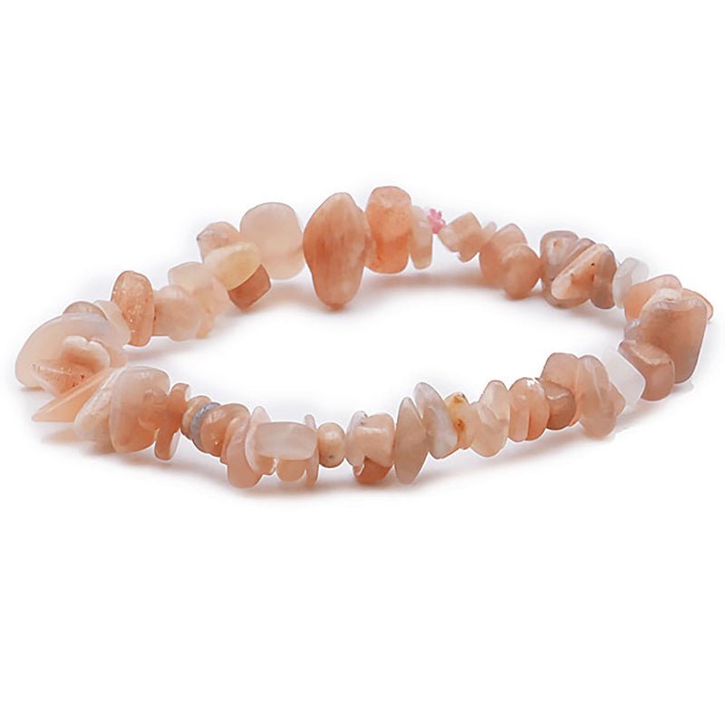 Bracelet pierre de lune rose Inde A (perles baroques) - La Boite à Cailloux