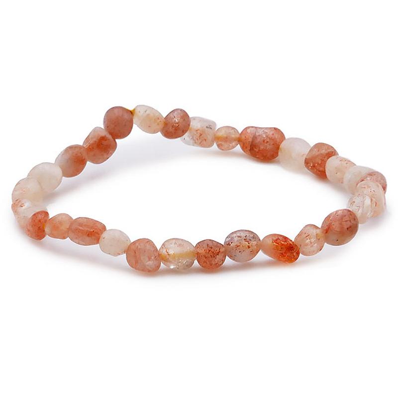 Bracelet pierre de soleil Inde A+ (grains 5 - 7mm) - La Boite à Cailloux