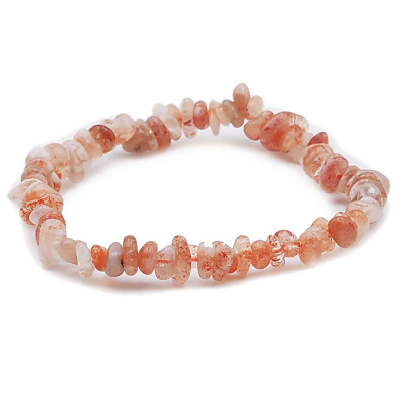 Bracelet pierre de soleil Inde A+ (perles baroques) - La Boite à Cailloux