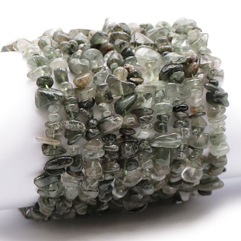 Bracelet quartz chlorite Brésil A (perles baroques) - La Boite à Cailloux
