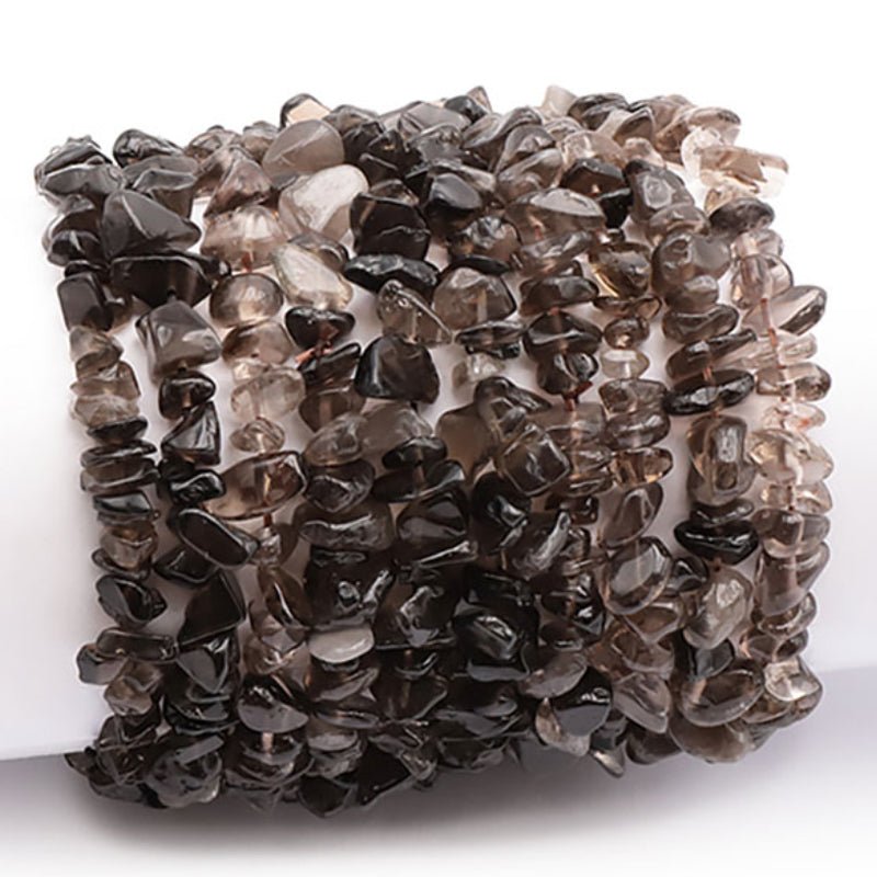 Bracelet quartz fumé Etats - Unis A (perles baroques) - La Boite à Cailloux