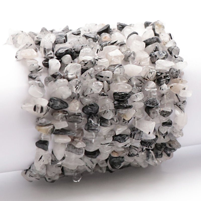 Bracelet quartz inclusions de tourmaline Brésil A (perles baroques) - La Boite à Cailloux