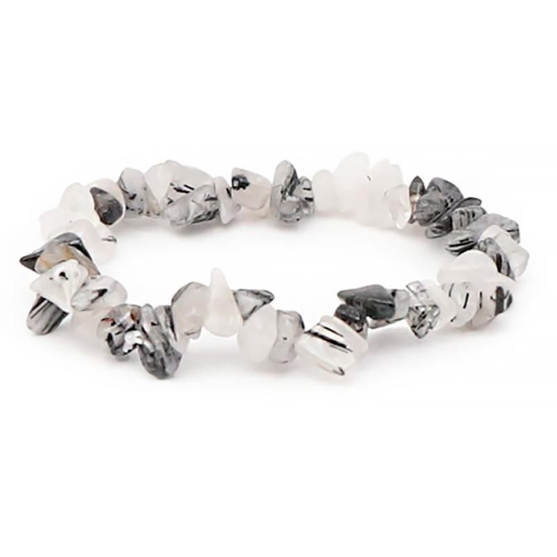 Bracelet quartz inclusions de tourmaline Brésil A (perles baroques) - La Boite à Cailloux
