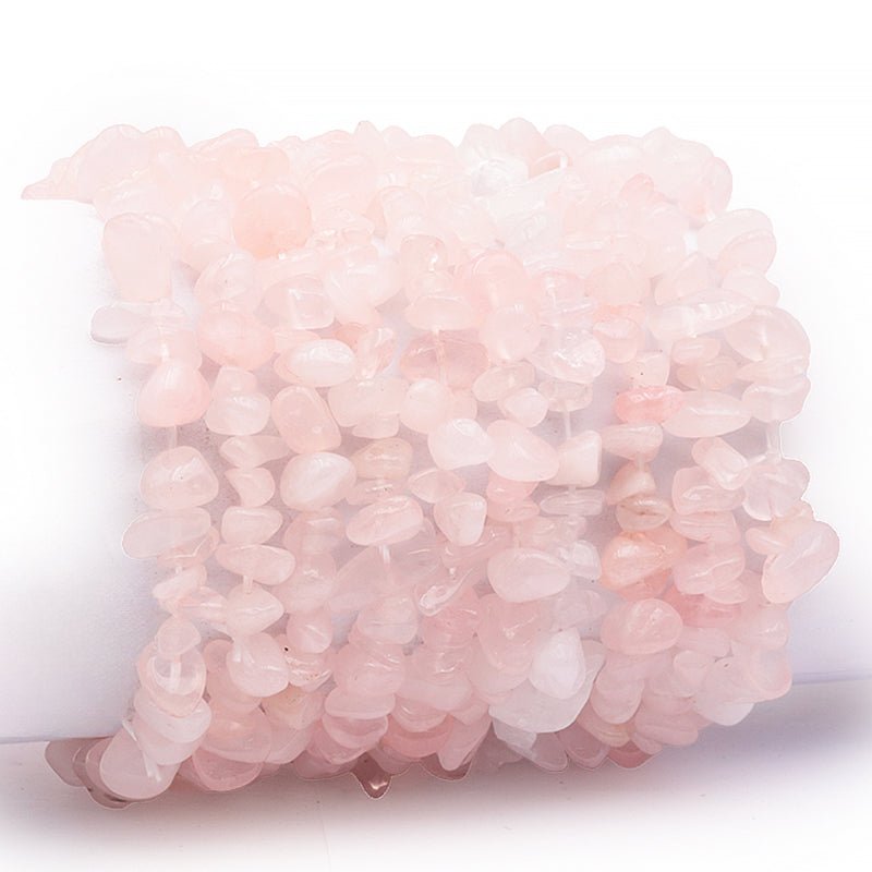 Bracelet quartz rose Brésil AA (perles baroques) - La Boite à Cailloux