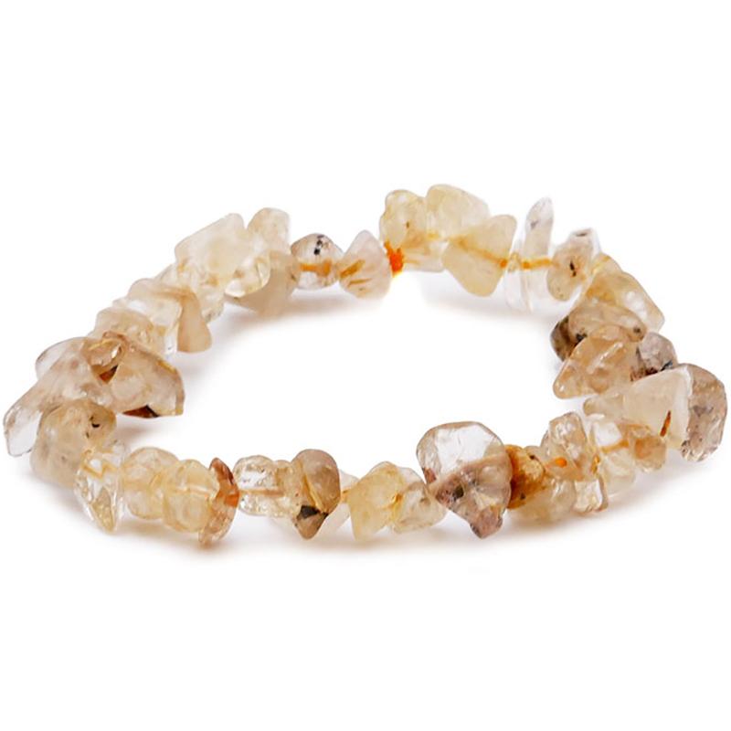 Bracelet quartz rutile Brésil A (perles baroques) - La Boite à Cailloux