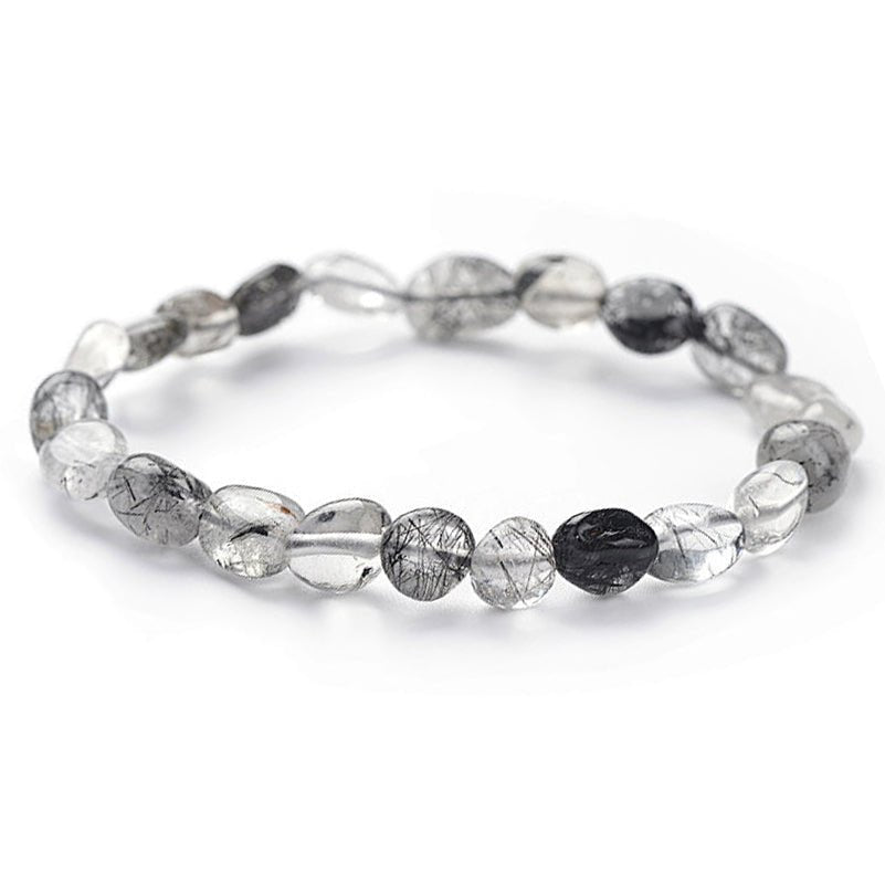 Bracelet quartz tourmaline Brésil A (grains 5 - 7mm) - La Boite à Cailloux