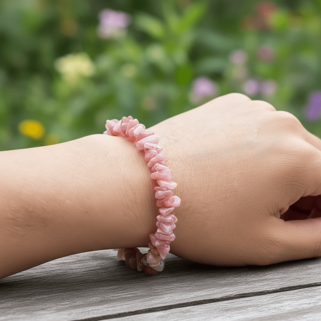 Bracelet rhodochrosite Argentine A+ (perles baroques) - La Boite à Cailloux