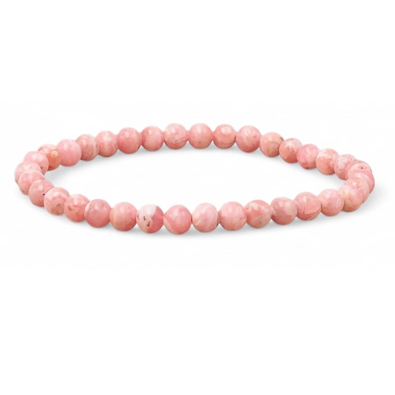 Bracelet rhodochrosite Argentine AA (boules 3 - 4mm) - La Boite à Cailloux