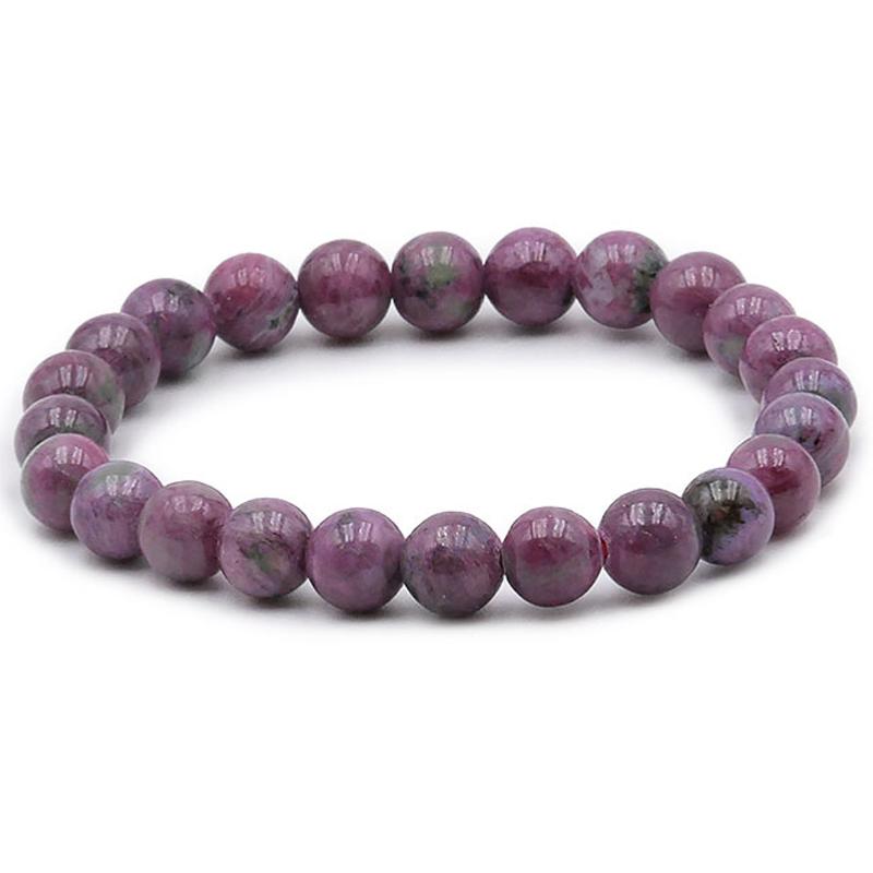 Bracelet rubis Inde A (boules 7,5 - 8,5mm) - La Boite à Cailloux