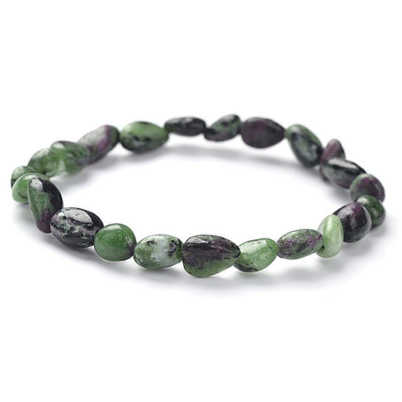 Bracelet rubis sur Zoisite Tanzanie A (grains 5 - 7mm) - La Boite à Cailloux