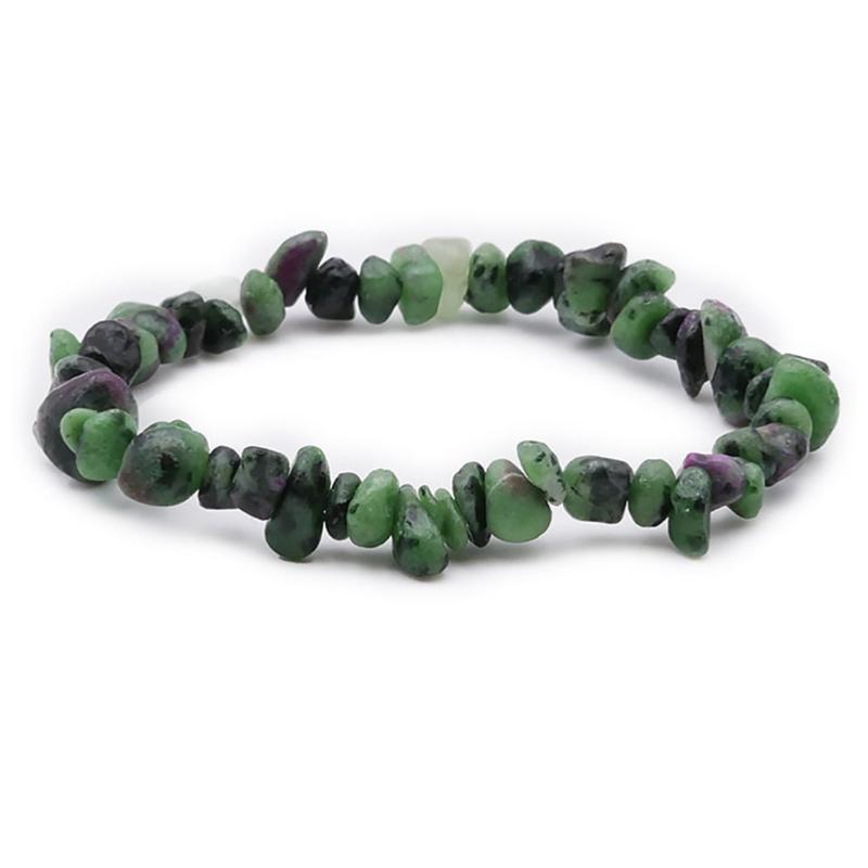 Bracelet rubis sur zoisite Tanzanie A (perles baroques) - La Boite à Cailloux