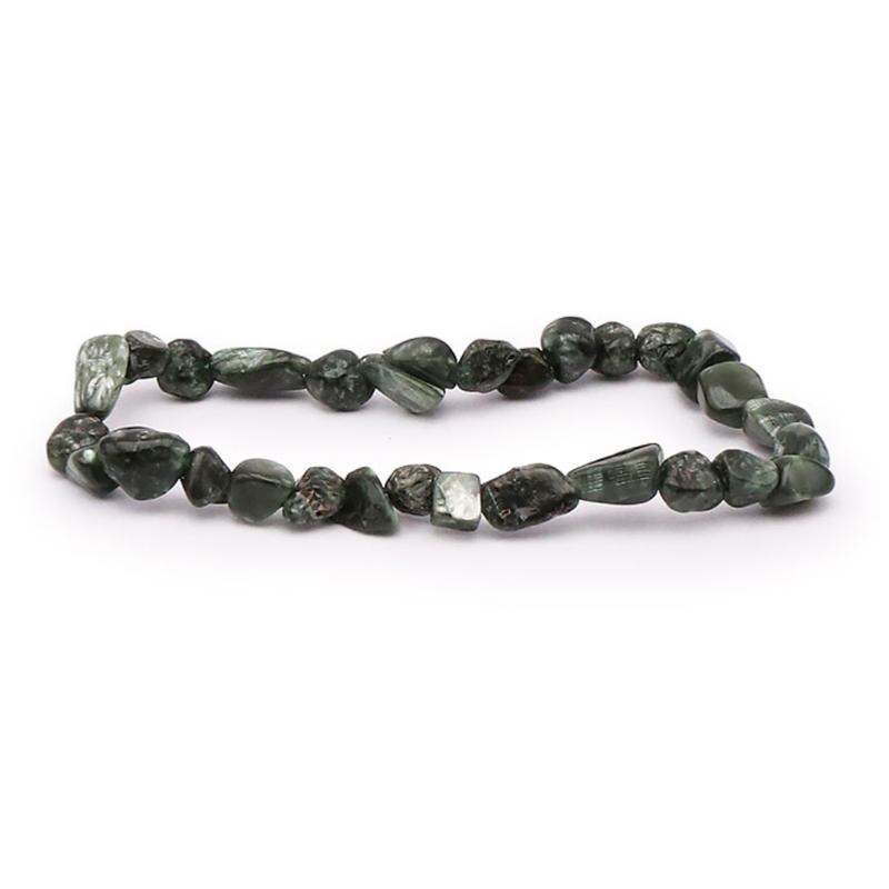 Bracelet séraphinite Russie A+ (grains 5 - 7mm) - La Boite à Cailloux