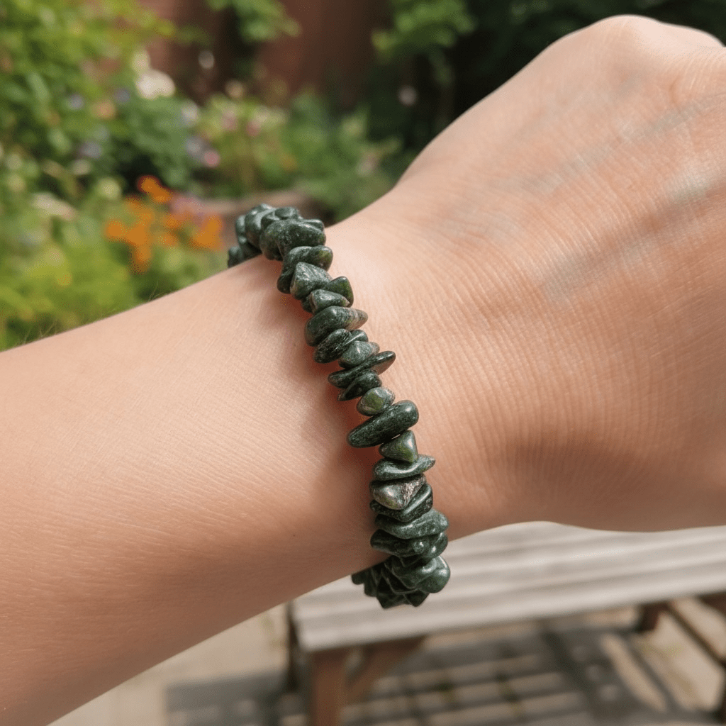 Bracelet seraphinite Russie AA (perles baroques) - La Boite à Cailloux