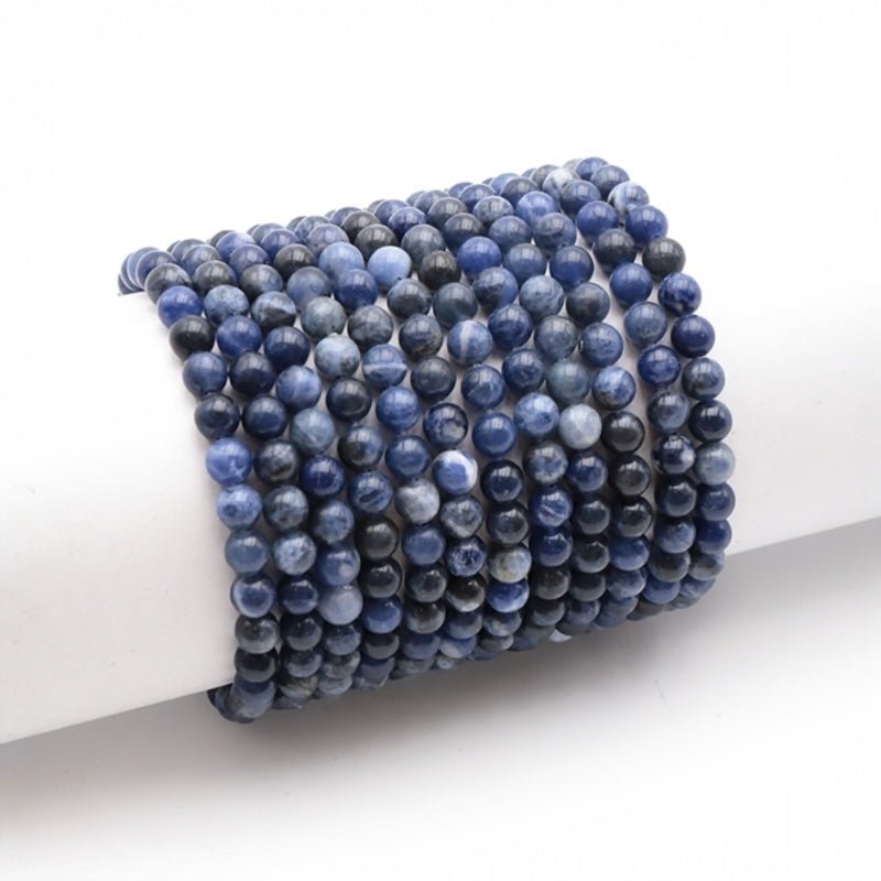 Bracelet sodalite Brésil A (boules 5 - 6mm) - La Boite à Cailloux