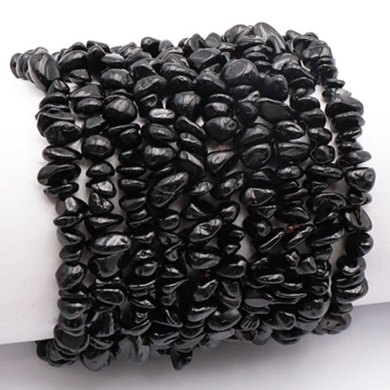 Bracelet spinelle noir Thailande A (perles baroques) - La Boite à Cailloux