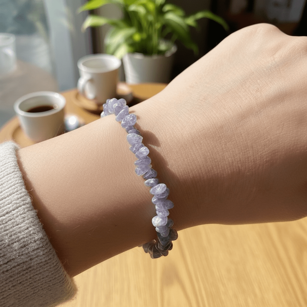 Bracelet tanzanite A (perles baroques) - La Boite à Cailloux