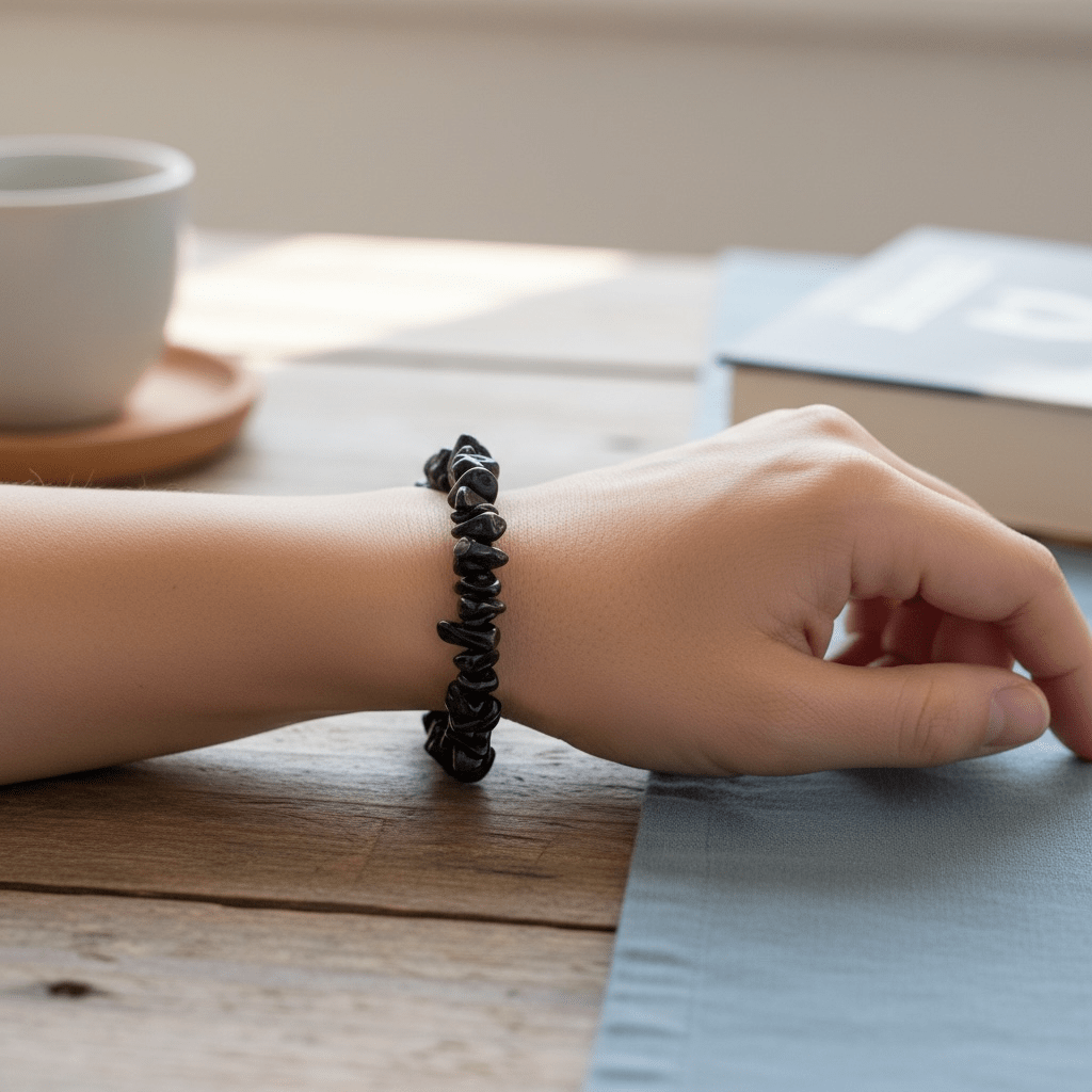 Bracelet tectite Thaïlande A (perles baroques) - La Boite à Cailloux