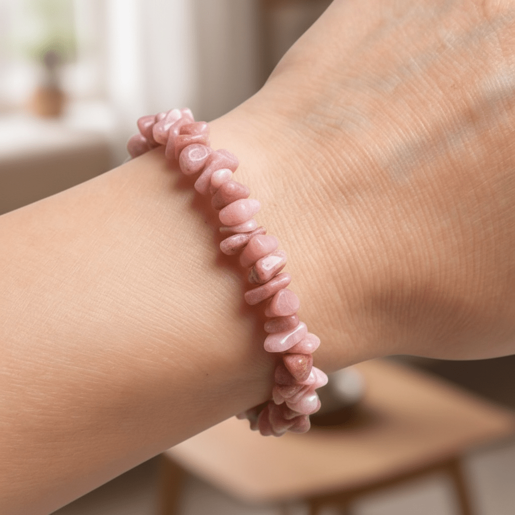 Bracelet thulite Norvège A+ (perles baroques) - La Boite à Cailloux