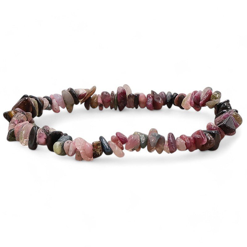 Bracelet tourmaline multicolore Brésil A (perles baroques) - La Boite à Cailloux