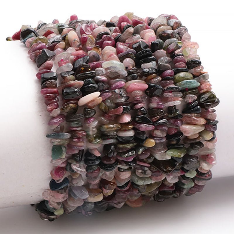 Bracelet tourmaline multicolore Brésil A (perles baroques) - La Boite à Cailloux