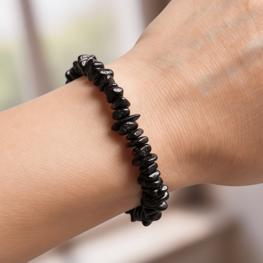 Bracelet tourmaline noire Brésil A (perles baroques) - La Boite à Cailloux