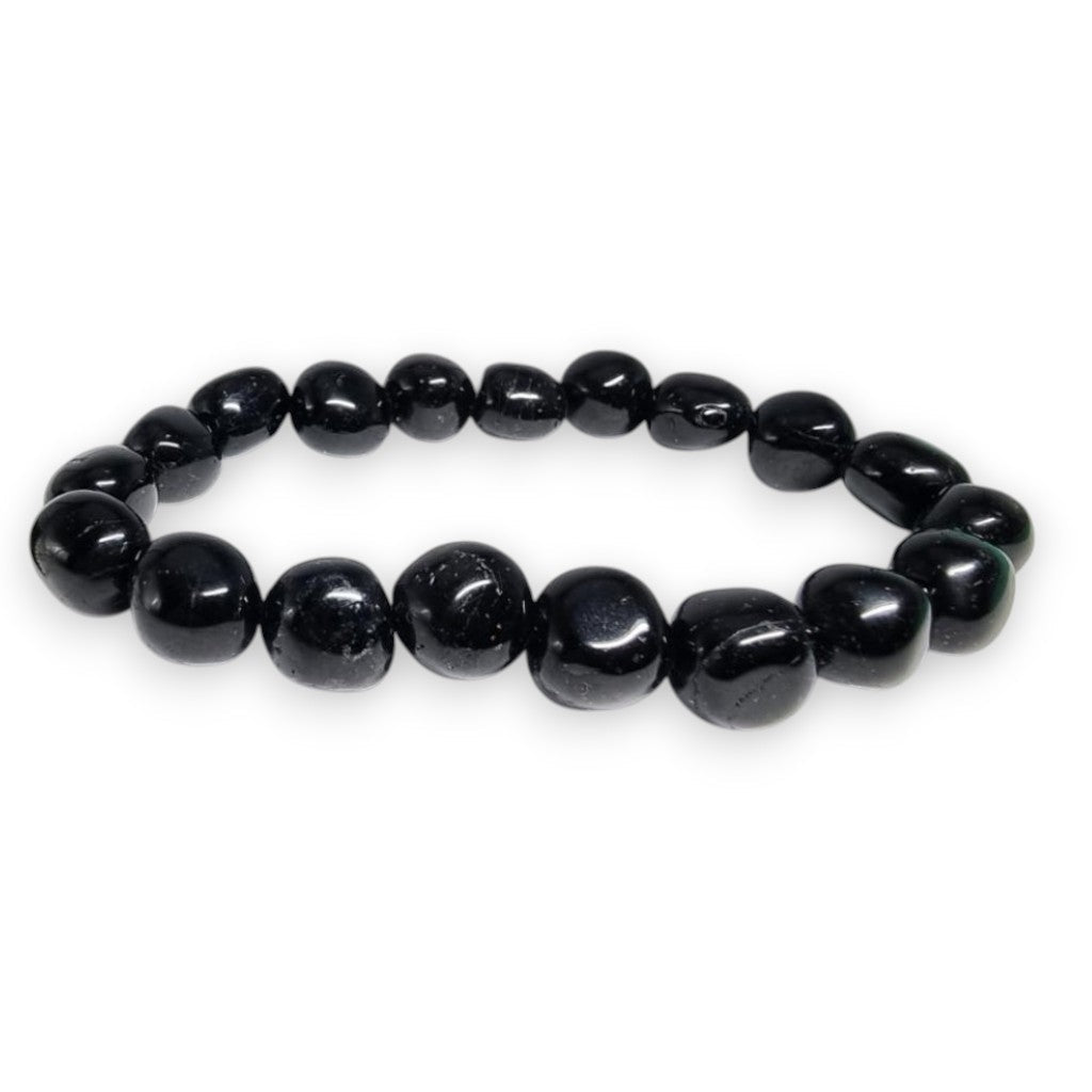 Bracelet tourmaline noire Brésil A (pierres roulées 10 - 12mm) - La Boite à Cailloux