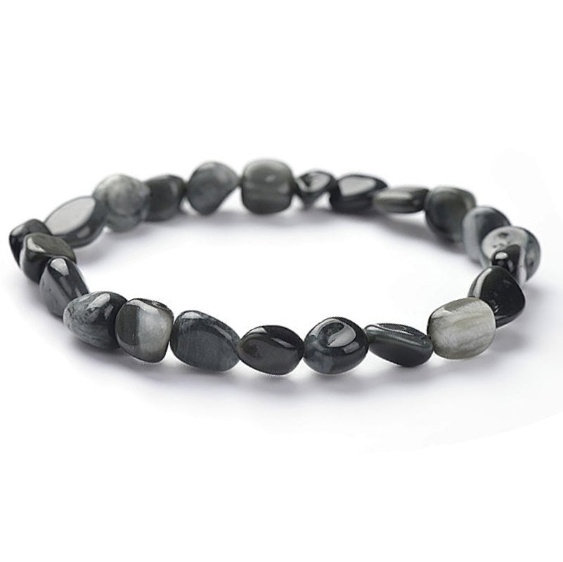 Bracelet tourmaline oeil de chat Afrique du Sud A (grains 5 - 7mm) - La Boite à Cailloux
