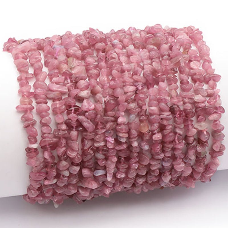 Bracelet tourmaline rose ou rubélite Namibie A (perles baroques) - La Boite à Cailloux