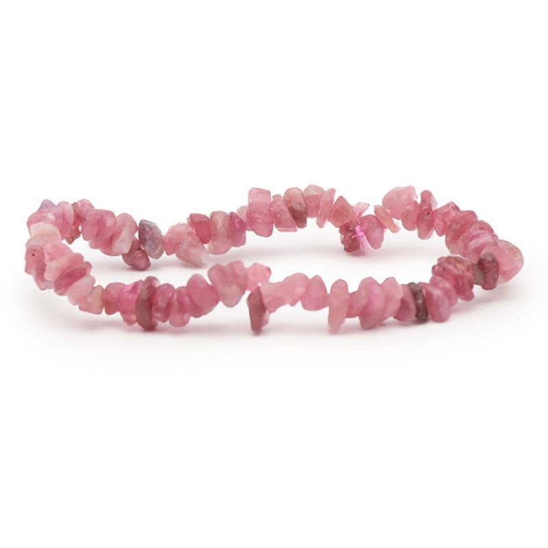Bracelet tourmaline rose ou rubélite Namibie A (perles baroques) - La Boite à Cailloux