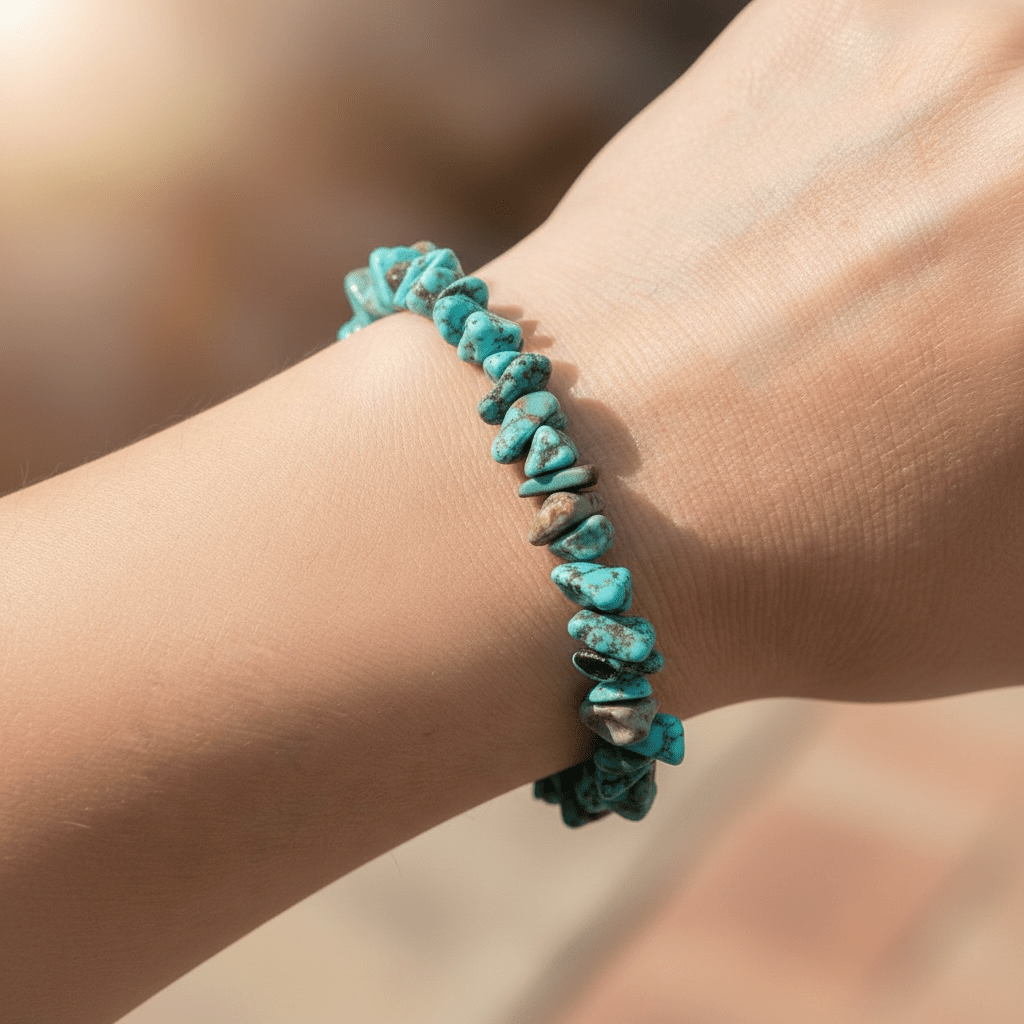 Bracelet turquoise Tibet A+ (perles baroques) - La Boite à Cailloux
