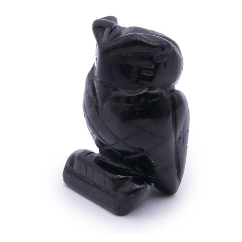 Chouette obsidienne noire Mexique A 50mm - La Boite à Cailloux
