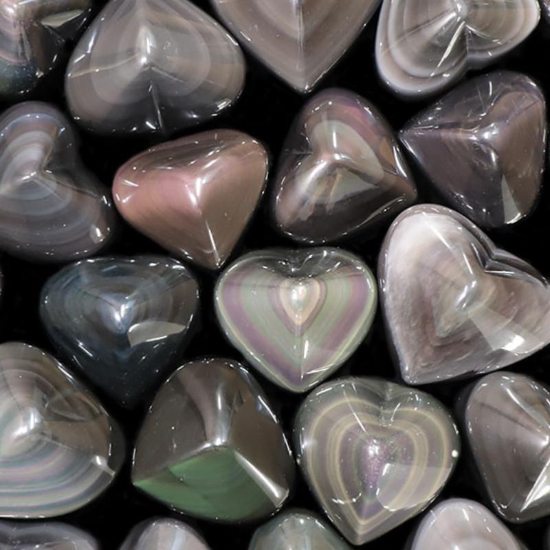 Coeur obsidienne oeil céleste Mexique AA 40 - 50mm - La Boite à Cailloux