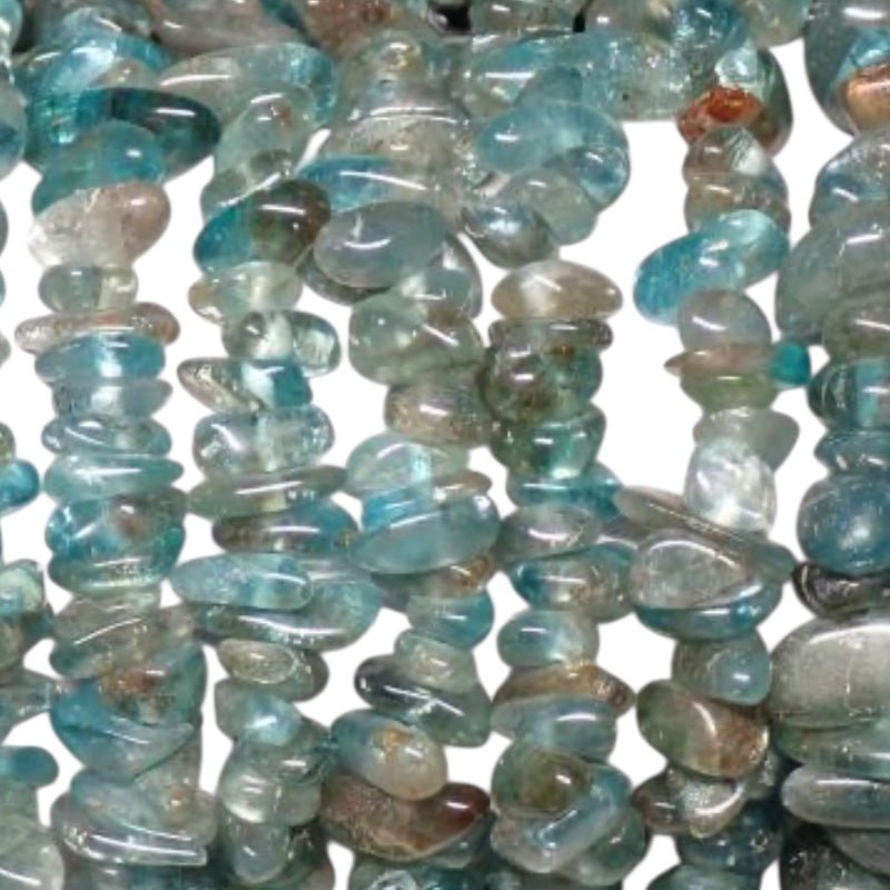 Collier apatite bleue Madagascar AA (perles baroques) - 45cm - La Boite à Cailloux