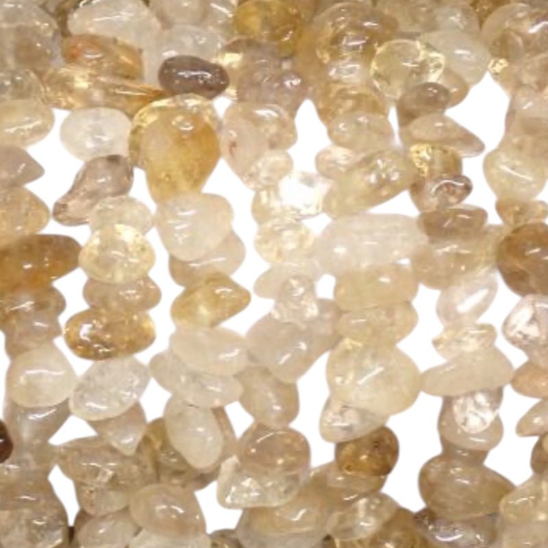 Collier citrine naturelle Madagascar AA (perles baroques) - 45cm - La Boite à Cailloux