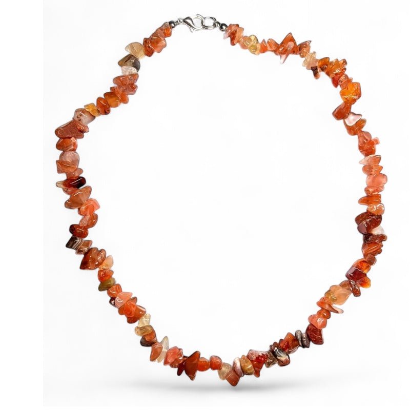 Collier cornaline Brésil A (perles baroques) - 45cm - La Boite à Cailloux