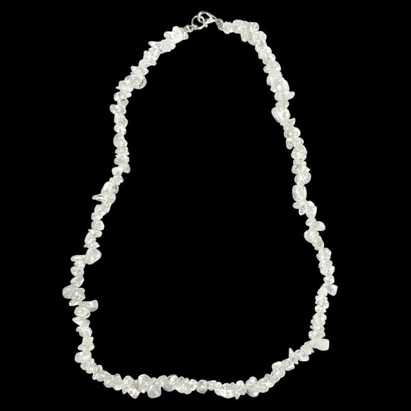 Collier cristal de roche Brésil A (perles baroques) - 45cm - La Boite à Cailloux