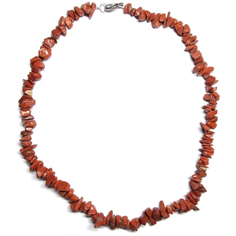 Collier jaspe rouge Afrique du Sud A (perles baroques) - 45cm - La Boite à Cailloux