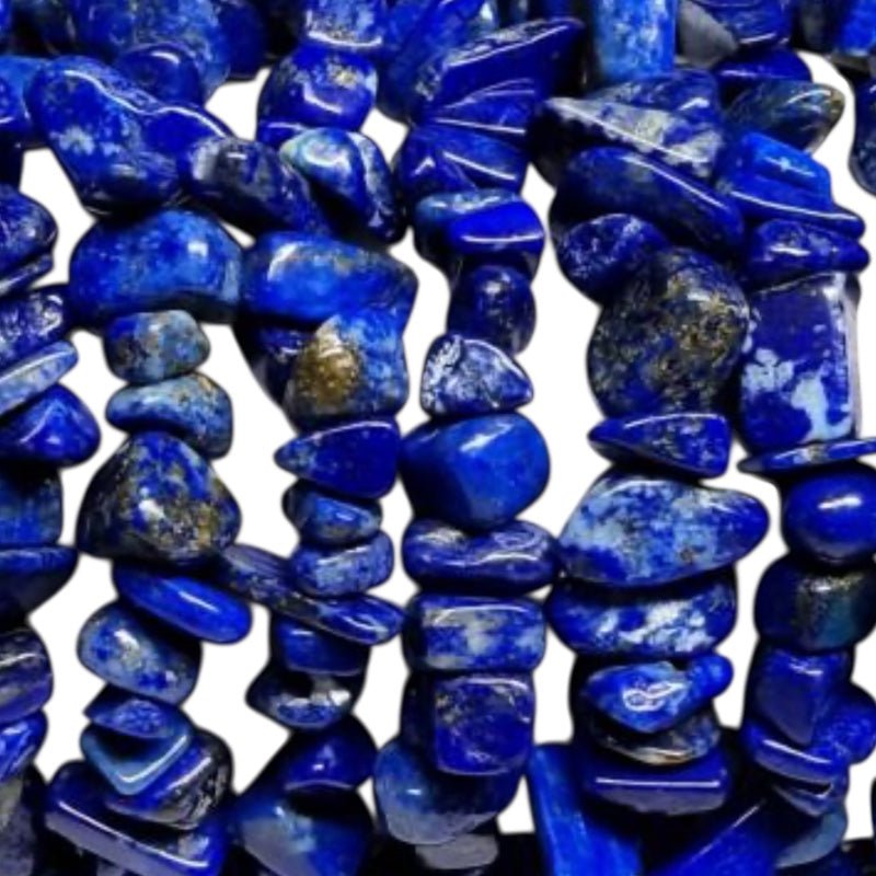 Collier lapis lazuli Afghanistan AA (perles baroques) - 45cm - La Boite à Cailloux