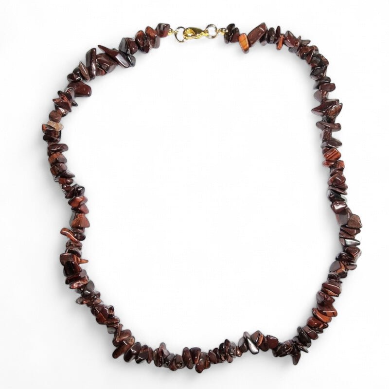 Collier oeil de taureau Afrique du Sud A (perles baroques) - 45cm - La Boite à Cailloux
