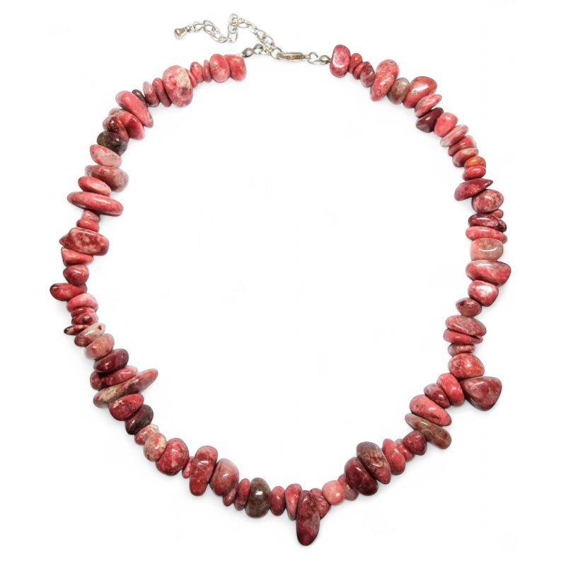 Collier thulite Norvège AA (perles baroques) - 45 - 50cm - La Boite à Cailloux