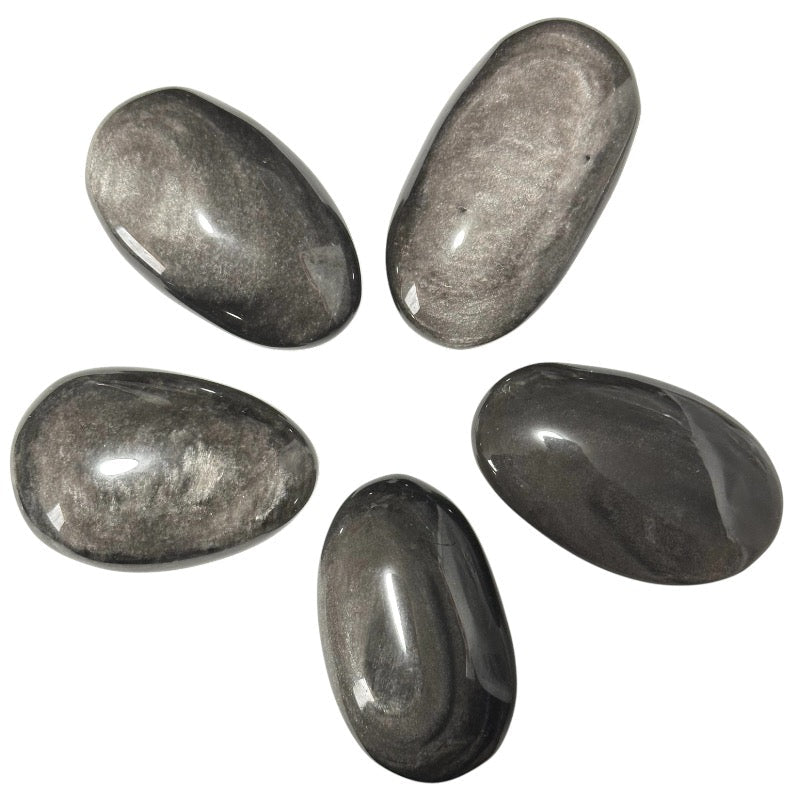 Galet obsidienne argentée Mexique AAA - La Boite à Cailloux
