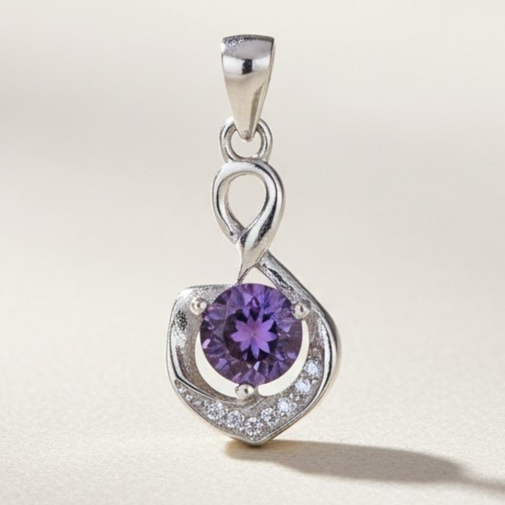 Pendentif améthyste Brésil AAA argent 925 Rhodié - La Boite à Cailloux