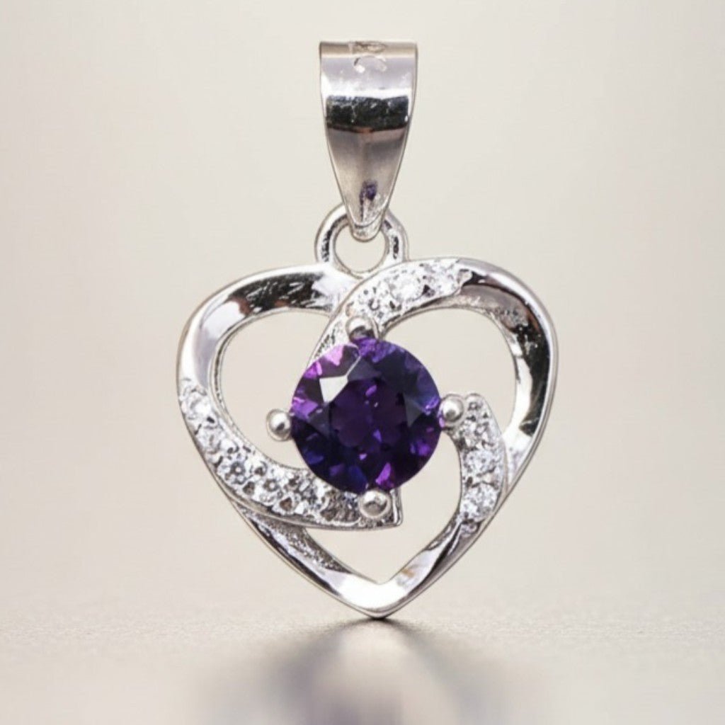 Pendentif améthyste Brésil AAA argent 925 Rhodié - La Boite à Cailloux